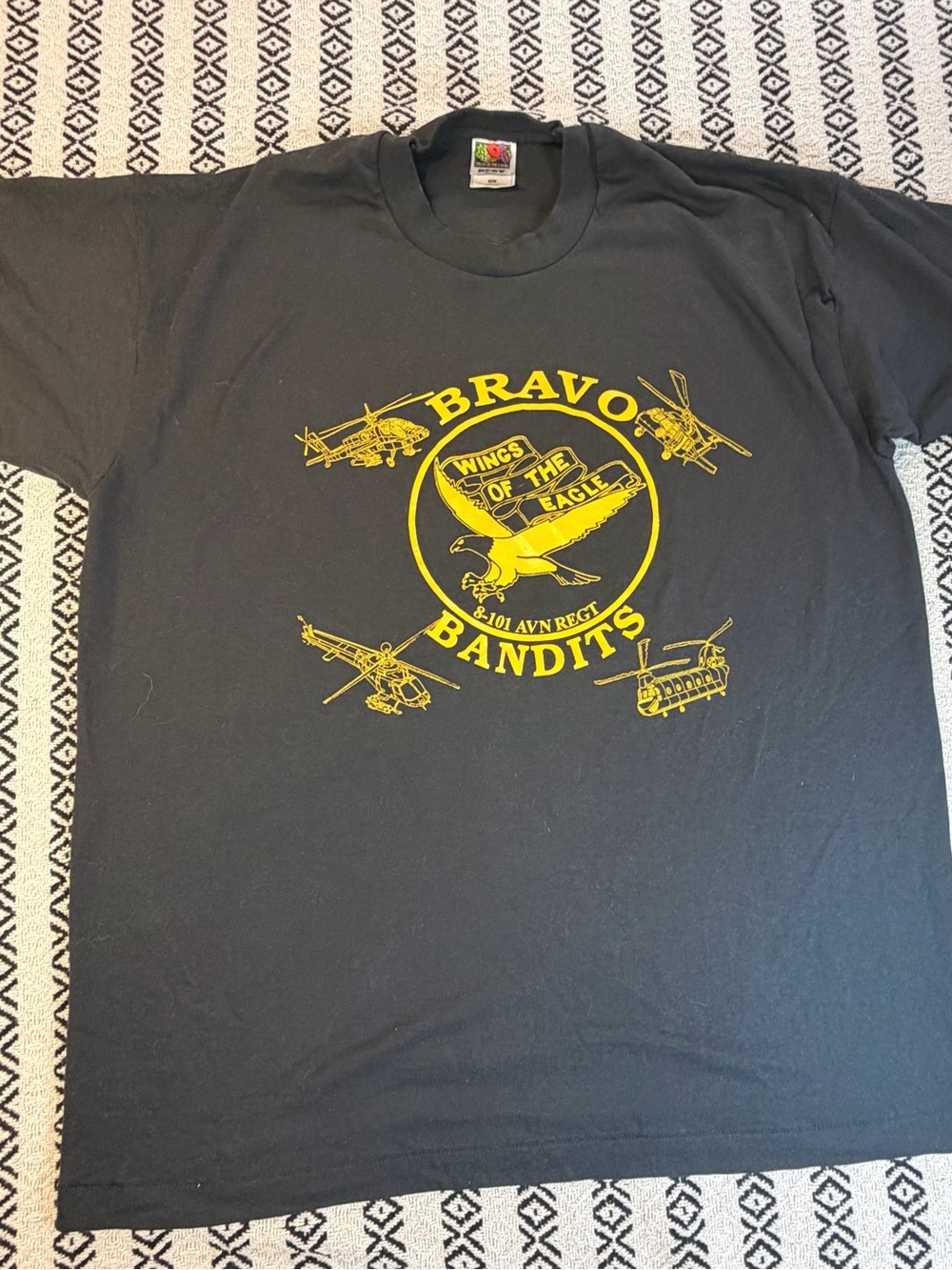 Vintage Fruit Of Loom 90s Bravo Bandits USA Made Army Single Stitch T-Shirt XL